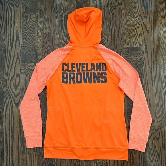 NWT Fanatics NFL Cleveland Brown Full Zip Stretch Hooded Jacket Women Small. - Picture 8 of 11